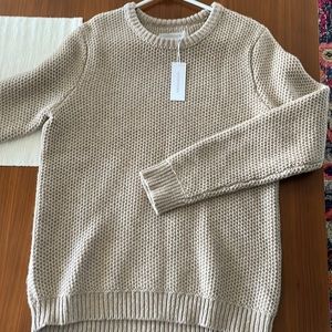 kelly slaters brand Outerknown. beautiful cable knit sweater. New with TAGS ON